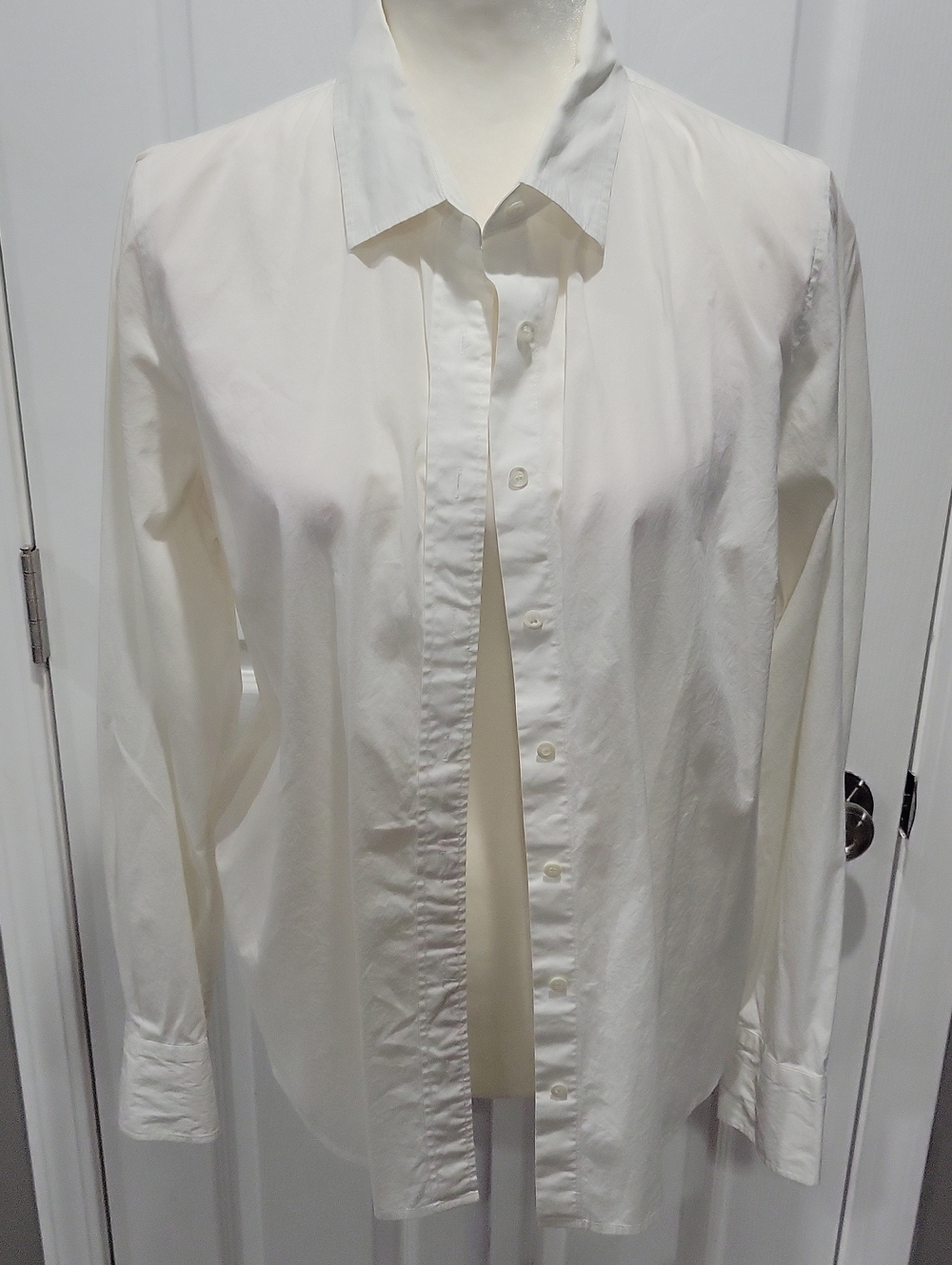 J. Crew Women's White Button-Front Dress Shirt